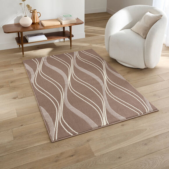 Tapijt met golfmotief (taupe)