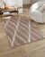 Tapis d&eacute;coratif motif vagues (taupe)