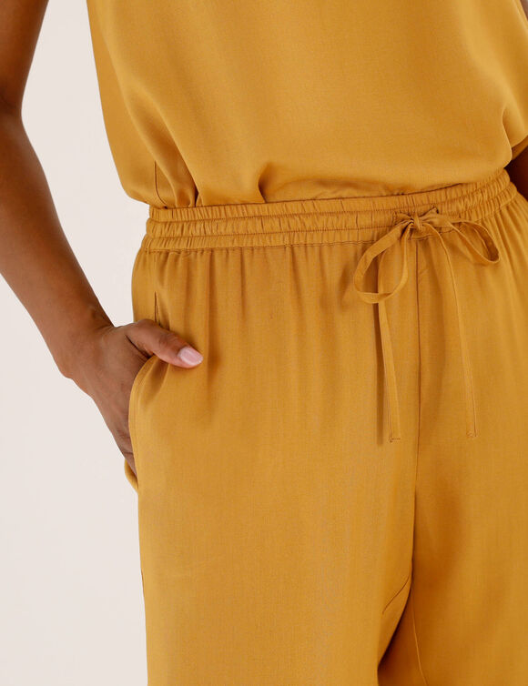 Pantalon 7/8 fusel&eacute; uni (curry)