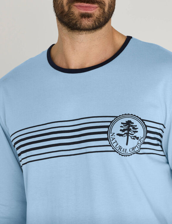 Pyjamabroek met lange mouwen en een broek van katoenen jersey (blauw / marine)