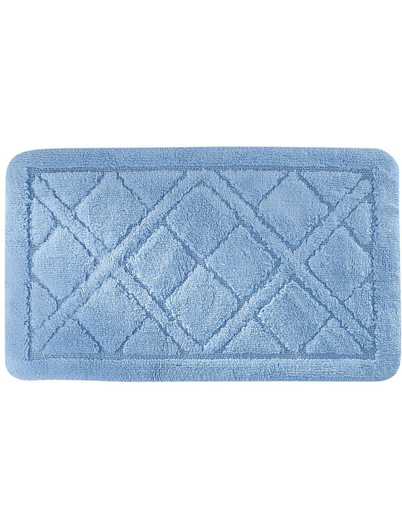 Badtapijtje met ruitjesmotief (blauw)