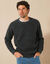 Pull col rond manches marteau côtes anglaises 30% laine (anthracite)