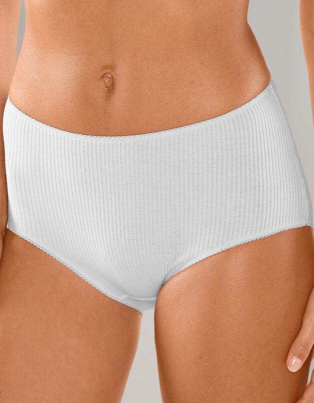 Maxislip met platte ribbels - set van 6 (wit)