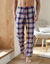 Geruite pyjamabroek in flanel (bordeaux / marine)
