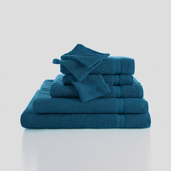 Collection serviettes de bain unies - confort moelleux 420 g/m&sup2; (bleu paon)
