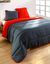 Couette bicolore microfibre 350 g/m² (anthracite / rouge)