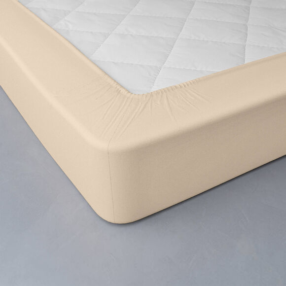 Drap-housse uni jersey bonnet 40 cm (sable)