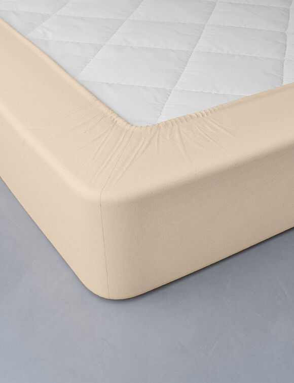 Drap-housse uni jersey bonnet 40 cm (sable)