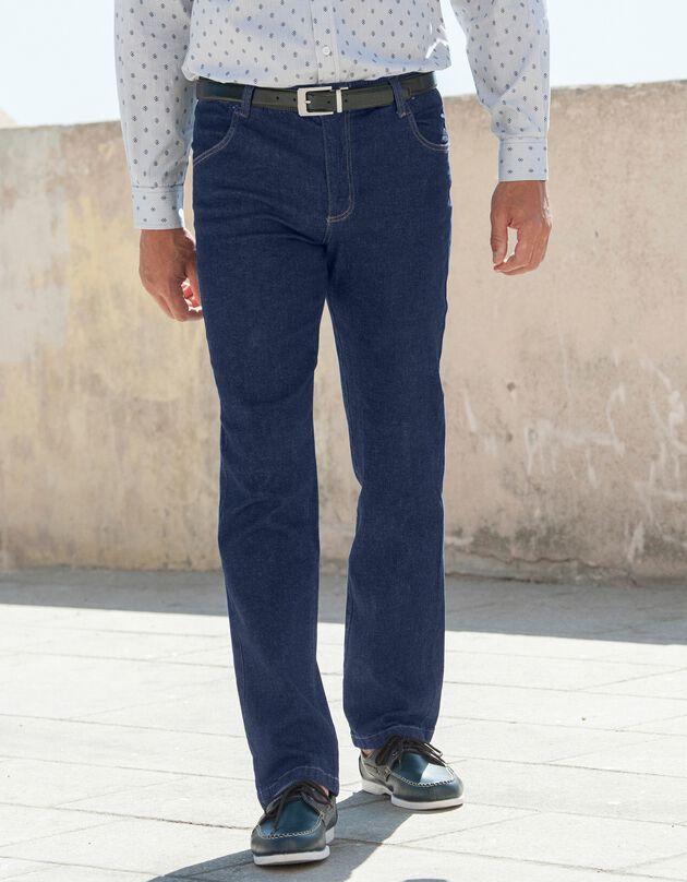 Jeans met elastische taille - binnenpijpl. 82 cm (raw)