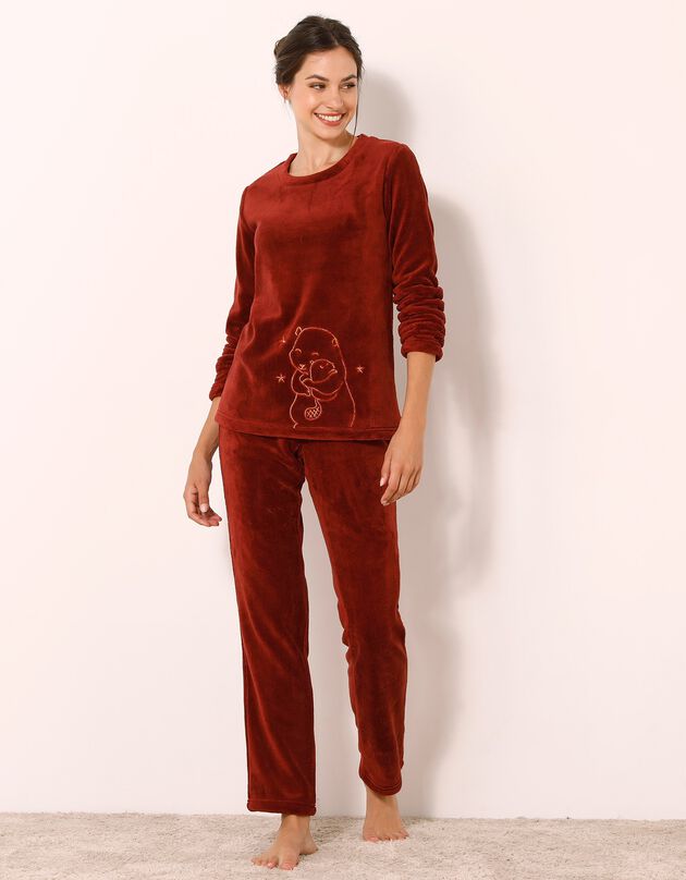Pyjama in molton fleece (chocolade)