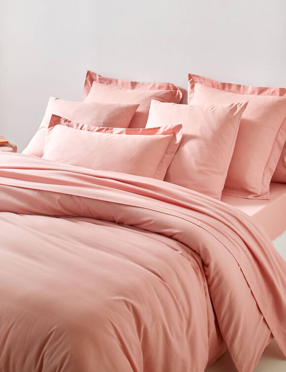 Effen bedlinnen in katoen (roze)