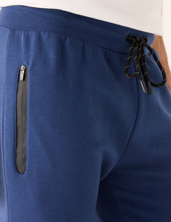 Pantalon de jogging bas resserrés détails contrastés (bleu denim)
