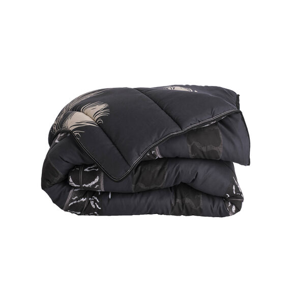 Couette microfibre imprimée Plume 400g/m2 (noir)