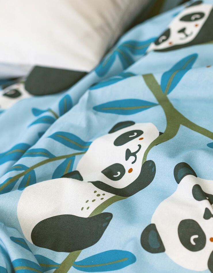 Linge de lit enfant Tao à motifs Panda en coton biologique (ciel)