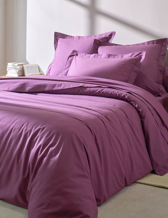 Linge de lit uni coton (figue)