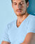 T-shirt met V-hals - herenondergoed, set van 2 (lichtblauw)