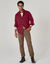Chemise boutonn&eacute;e unie Oxford manches longues (bordeaux)
