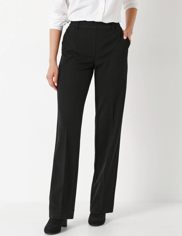 Elegante, rechte broek, effen (zwart)
