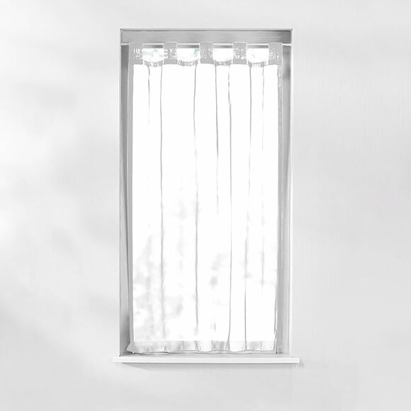 Glasgordijn in voile met lussen (wit)