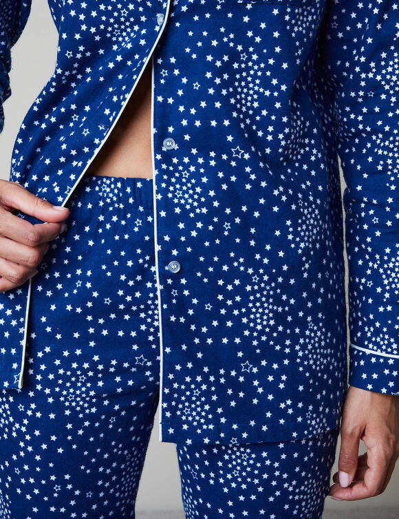 Pyjama pilou imprim&eacute; "&eacute;toiles"  (marine)