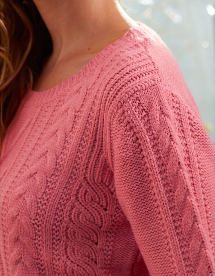 Trui met kabelmotieven en kasjmiertouch, lange mouwen, roze Trui met kabelmotieven en kasjmiertouch, lange mouwen, roze, hi-res image number 5