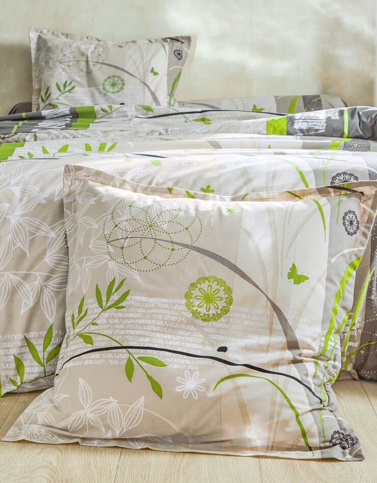 Linge de lit Florentine en coton imprimé végétal, vert Linge de lit Florentine en coton imprimé végétal, vert, hi-res image number 3