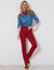 Rechte stretchbroek (donkerrood)