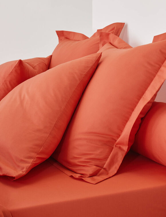 Linge de lit uni - polyester-coton 57 fils/cm&sup2; (potiron)