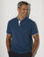 Effen polo in piquétricot, met maokraagje en korte mouwen (eendenblauw)