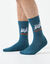 Chaussettes maille côtelée jacquard - lot de 3 paires  (marine + bleu + orange)
