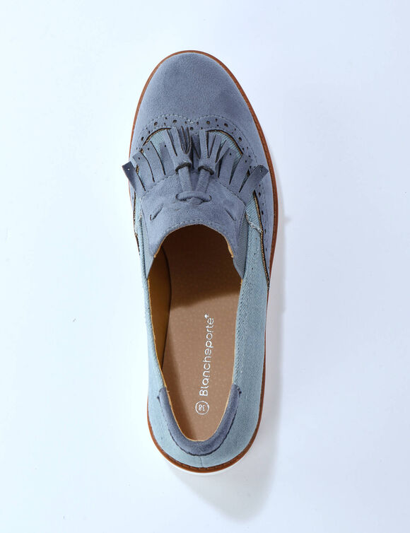 Slippers &agrave; franges (bleu)