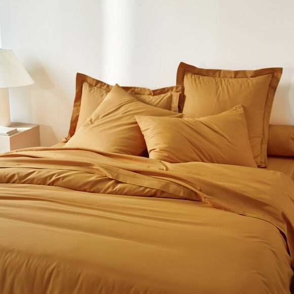 Linge de lit uni coton (miel)
