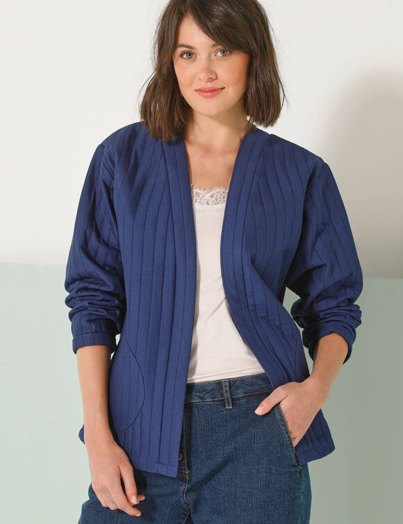 Veste matelassée unie, manches longues  (indigo)