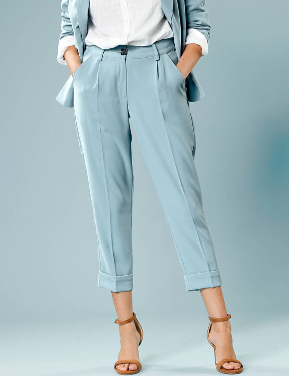 Pantalon 7/8ème fuselé, Spécial Petites (bleu ciel)