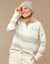Pull jacquard, col camionneur zippé (écru / beige)