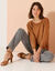 Pull col bateau manches 3/4, toucher doux (noisette)