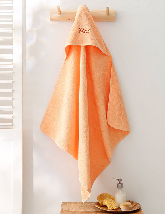 Cape de bain b&eacute;b&eacute; personnalisable (abricot)