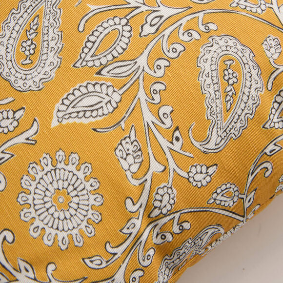 Housse de coussin imprim&eacute; indien - lot de 2 (jaune)