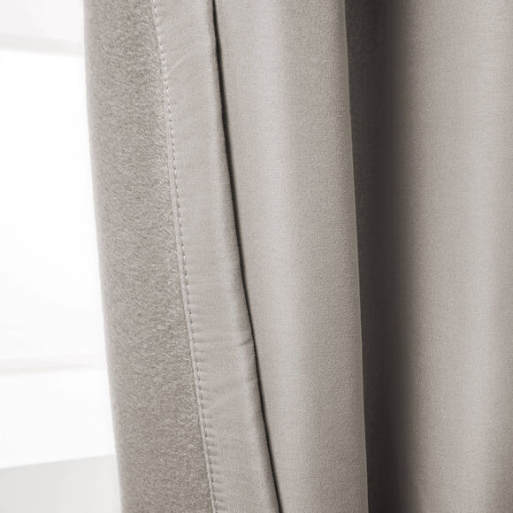 Rideau isolant uni envers polaire finition oeillets (beige)