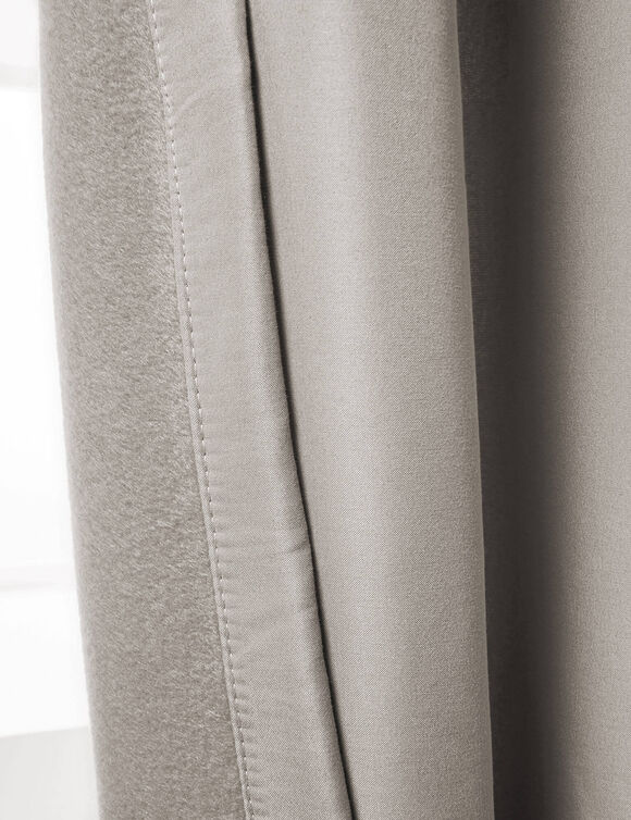 Isolerend gordijn met fleece achterkant en oogjes (beige)