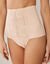 Gaineslip met taillegordel en afslankende kant (huidkleur)