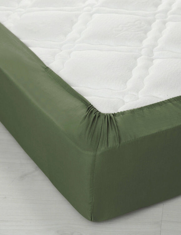 Effen hoeslaken in jersey, hoekdiepte 40 cm (eucalyptus)