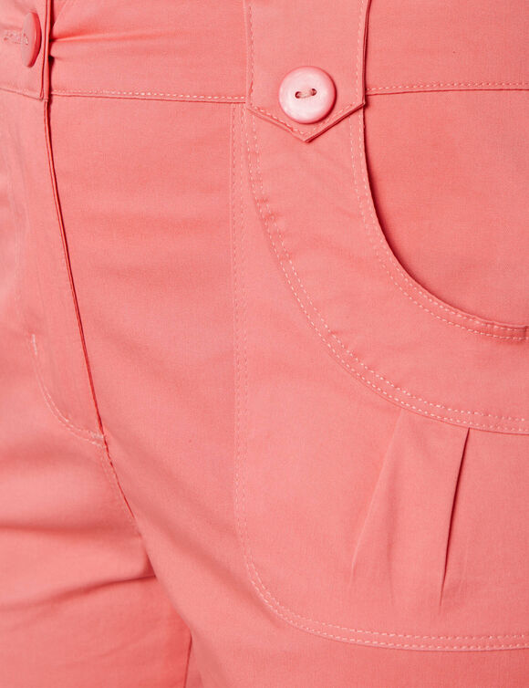 Pantacourt droit stretch (mandarine)