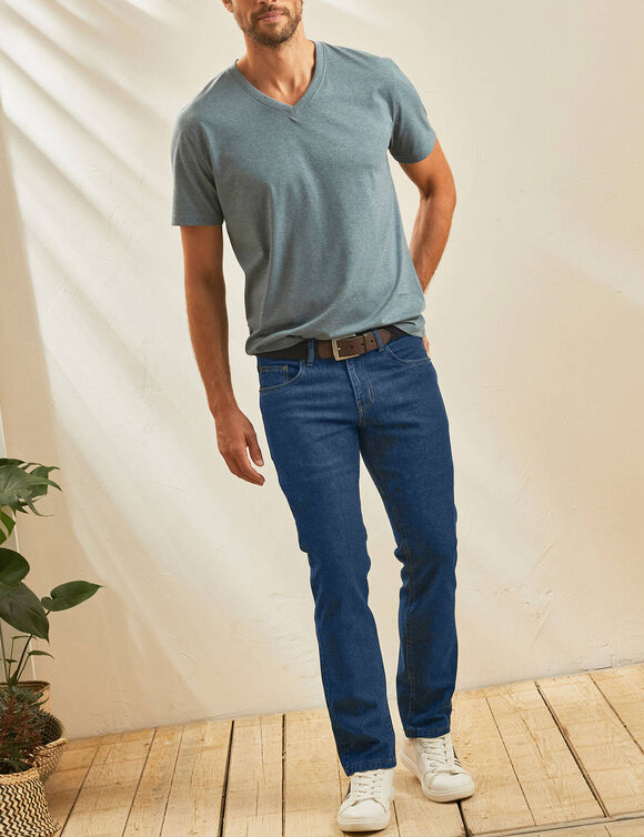 Jean droit ceinture arrondie sous le ventre - L28 (brut)