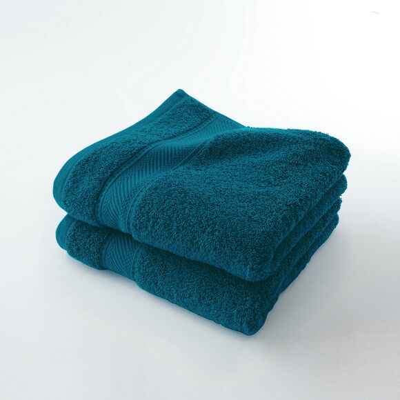 Collection serviettes de bain unies 540g/m2 confort luxe  (bleu paon)