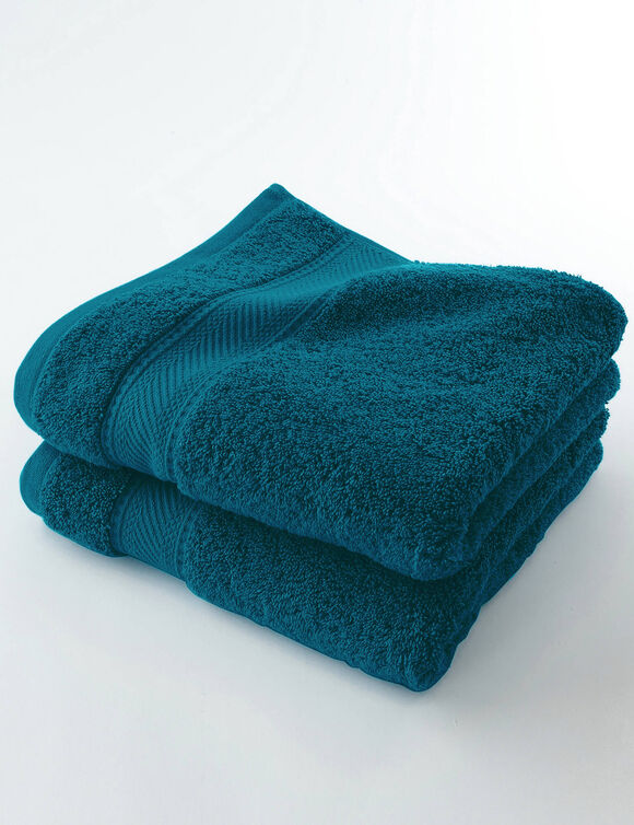 Collection serviettes de bain unies 540g/m2 confort luxe  (bleu paon)