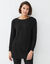 Pull tunique boutonn&eacute;, toucher doux (noir)