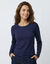 T-shirt uni col rond stretch (marine)