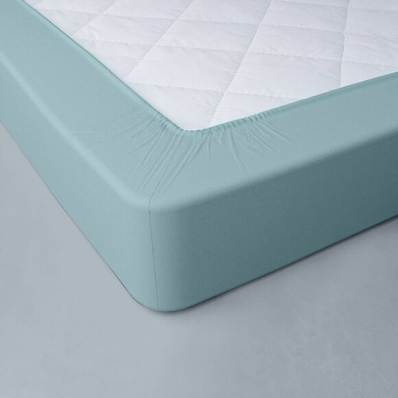 Effen hoeslaken in jersey, hoekdiepte 40 cm (celadon)