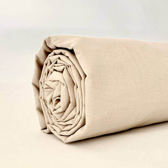 Drap-housse irrétrécissable uni coton  (beige)